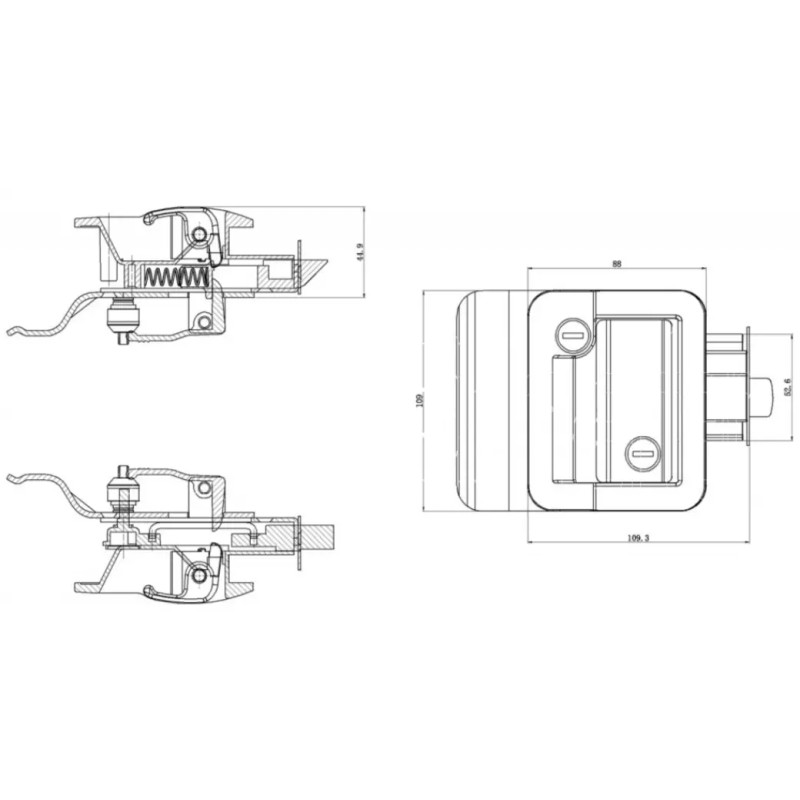 TrailerFix RV Entry Door Lock Handle | Cargo Trailer Side
