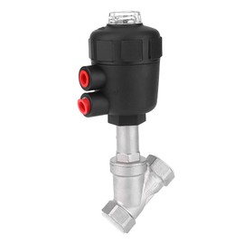 Garosa Pneumatic Steam Valve, Air Actuated Thread Angle Seat Valve, PTEE Sealing, Stainless Steel Thickened Plastic Case Steam Valve(3/4 DN20)
