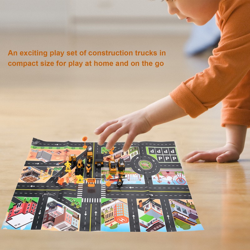 Pull Back Construction Vehicle Toys 1:64 Kids Truck Excavator Crane