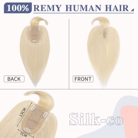 Silk-co Clip-In Real Hair Topeer Real Hair Pieces Real Hair Toupee Hair Extensions with Fringe Pony Hair Extensions for Women 7A Real Human Hair 35 cm - 44 g 60# Platinum Blonde
