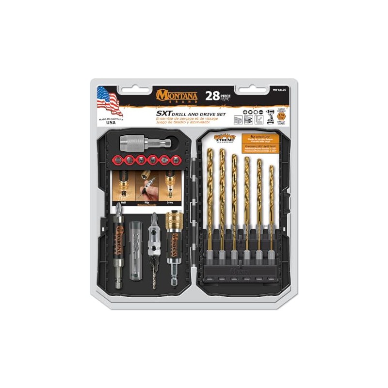 Montana Brands MB-63126 28 Piece Titanium Coated Drill and Drive