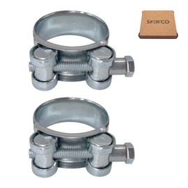 SKIR'CO (Pack of 2) Reinforced Hose Clips 40-43mm Galvanised Steel Adjustable Pipes and Pipe Clamp (2 Pack)