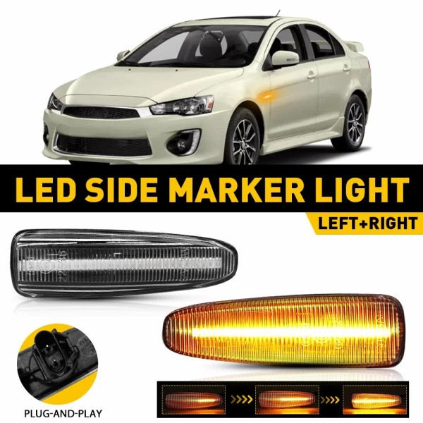 Unbranded For Mitsubishi Lancer EVO X 08-17 Clear LED Fender