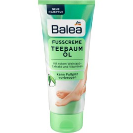 Pack of 2 Balea Foot Cream - Tea Tree With Vine Leaf Extract Oil and Vitamines, Germany