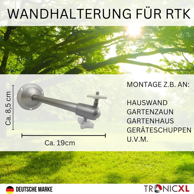 TronicXL Wall Mount for Lawn Mower Robot RTK Compatible with