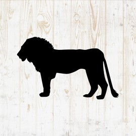 6 in Lion Sticker - Jungle Silhouette Safari Head Pride African Animal King - Vinyl Decal for Wall Car Home Bike Bottle Phone Laptop DWSV1420