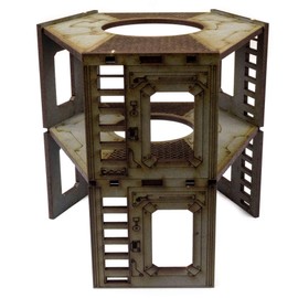 War World Gaming Industry of War Central Power Tower – Unpainted – 28mm Wargaming Terrain Model Diorama Scenery Sci-Fi Battle Tabletop Warfare Destroyed Wargame RPG