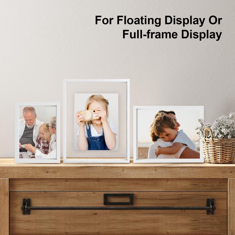 Egofine 5x7 Floating Frames Set of 2, Double Plexiglass Picture