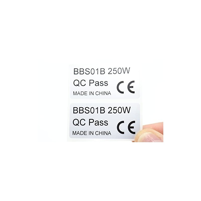 2 x Motor Legal Sticker Type Plate 250 W 36