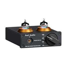 Fosi Audio Box X2 Phono Preamp, Mini Stereo Audio Hi-Fi Preamplifier with Gain Gear, Pre-Amplifier for MM Turntable Phonograph and Record Player, with DC 12V Power Supply