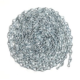 #14 x 15-FT Zinc-Plated Steel Jack Chain – Weldless Twist Chain for Hanging, Light Duty, Durable Finish
