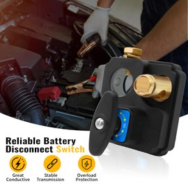 Battery Disconnect Switch 12V/24V, Heavy Duty Car Battery Disconnect Switch Universal Power Cut Off Switches for RV, Truck, Marine, Boat (Square-1Pcs)
