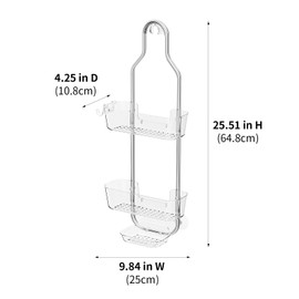 Ettori 3-Tier Shower Cubicle, Bathroom Organiser, Shelf Organiser, Chrome, Shower Shelf for Bathroom Shelf, Triple