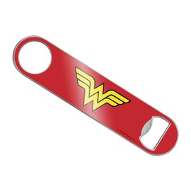 Wonder Woman Classic Logo Stainless Steel Vinyl Covered Flat Bartender Speed Bar Bottle Opener