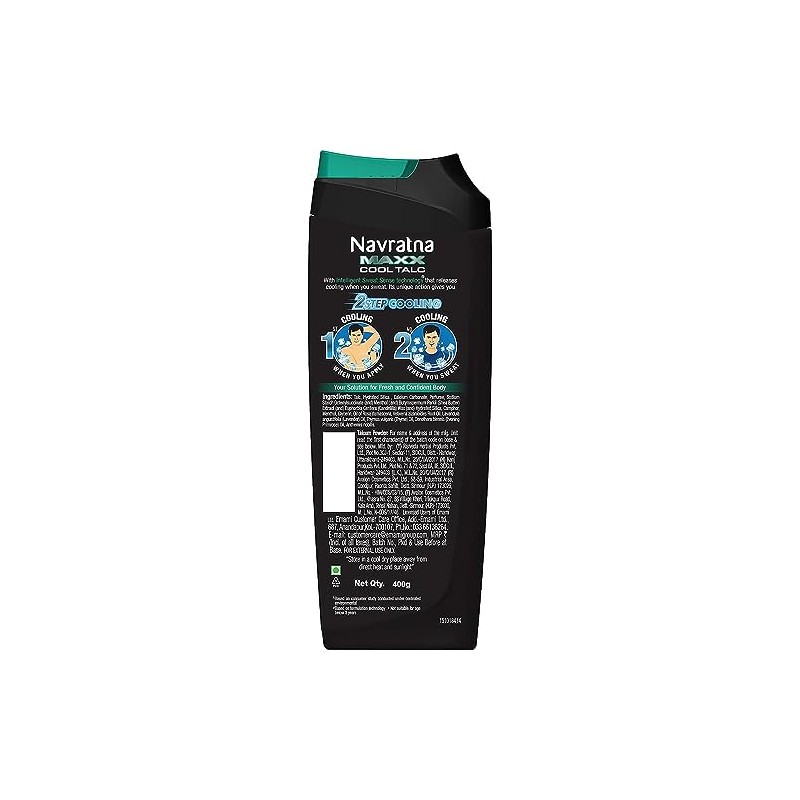 Navratna Talco Maxx Cool, Talco Corporal Refrescante para Absorber