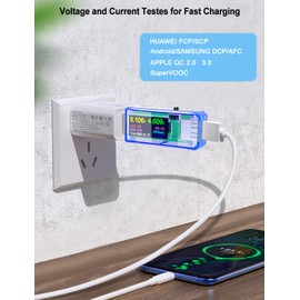 USB 3.0 Tester Meter 3.7-32V 0-5.1A Current Meter, USB Digital Voltage Tester Multimeter Voltage Voltmeter Power Meter, Power Capacity, Temperature, Working Time Detector