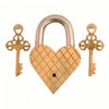 Purpledip Brass Padlock: Golden Heart (11001)