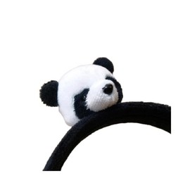 3 Packs Lovely Panda Head Hair Kits Plush Doll Hair Ties Headband Hair Clip Gift for Girl(Common 1 Panda)