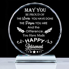 YWHL Retirement Gifts for Women Men 2024 Best Crystal Retirement Plaque Inspirational Present for Teacher Police Firefighter Nurse Doctor Farewell Going Away Gift for Retired Coworker Boss Leader