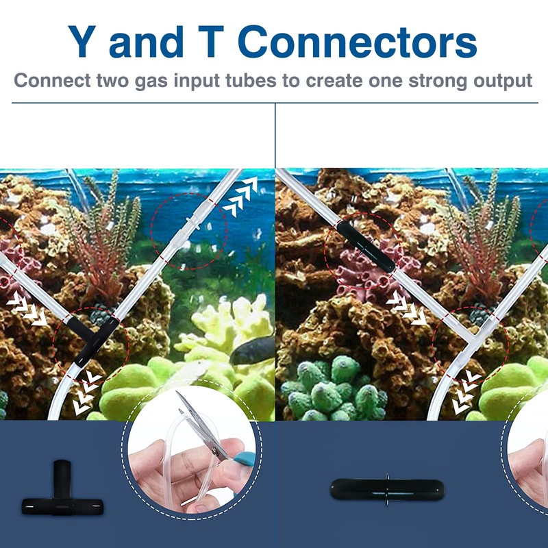 Waycreat 24 pcs 4mm Black Aquarium Airline Tubing Connectors Plastic