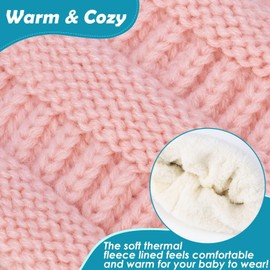 Alepo 3 Pack Baby Beanie Hats for Girls Boys, Soft Warm Fleece Lined Baby Winter Hat for Newborn Infant Toddler Kids, Cute Cozy Knitted Beanie Cap for Cold Weather-07