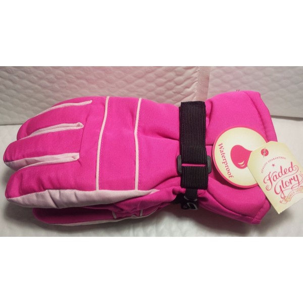 FADED GLORY FG SOLID SNOW GLOVE FUSCHIA SIZE L- XL CHILDREN SIZE NEW WITH TAG WATERPROOF