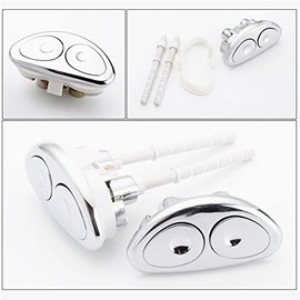 Toilet Button,Toilet Tank Button, 90X45mm Triangle Double Control Toilet Water Tank Push Button,ABS Toilet Dual Push Button,Toilet Water Tank Flush Push Button Toilet Tank Button