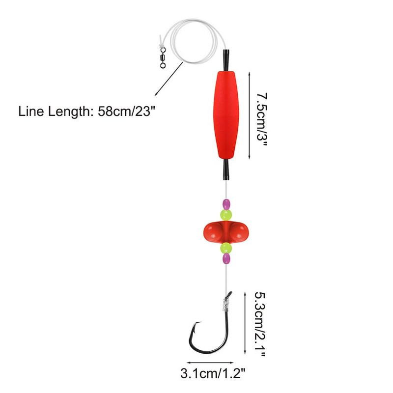 MiOYOOW Catfish Float Rigs, 3Pcs Rattler Tackle Floats Luminous Double