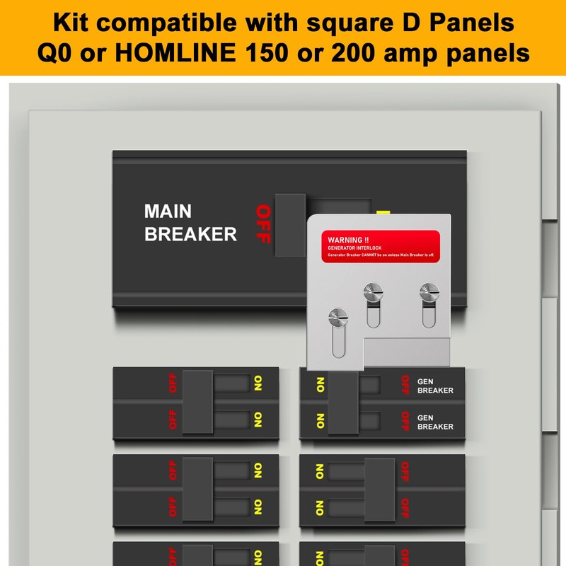 Generator Interlock Kit Compatible with Square D QO or Homeline