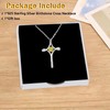 Cross Necklace for Women, 925 Sterling Silver Birthstone Cross Pendant