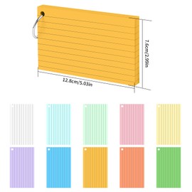 500 Pieces Lined Index Cards, 5 x 3 Inch Flashcards with Ring, Vocabulary Box Index Card for Vocabulary Learning, Vocabulary Cards, Notes Presentation Cards, Blank Playing Cards, 10 Colors