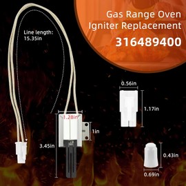 Durable Stove Oven Igniter Replacement 316489400 316489403 For Gas Stove Fit for Fri-gidaire Ken-more, Electr-olux, Cro-sley Range Oven Igniter, Replaces 5304534663, 316428500, 316428501 By Fetechmate