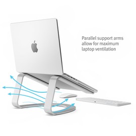 Twelve South Curve SE Ergonomic Aluminum Laptop and MacBook Stand with Anti-Slip Silicone to Prevent Scratching | Compatible with 11" to 17” laptops
