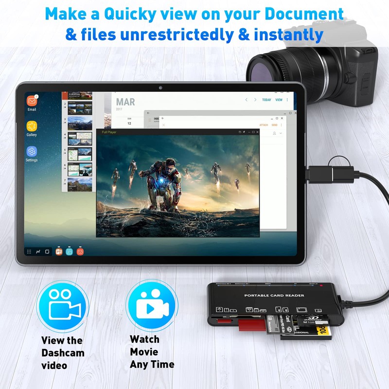 7 in 2 USB C 3.0 Card Reader, USB SD