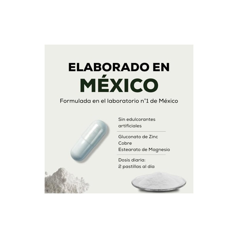 Vitday Zinc Cápsulas Gluconato Cobre Estearato Magnesio Suplemento Alimenticio 100