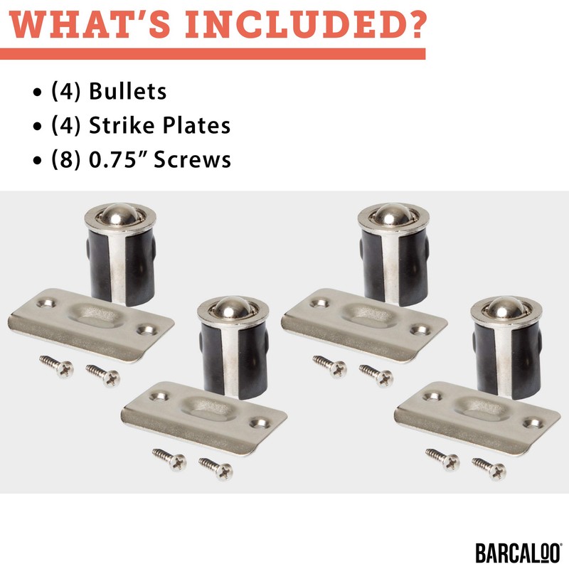 Ball Catch Door Hardware for Closet or Cabinet, Satin Nickel