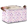 Purple Butterfly Pattern Collapsible Storage Box - 17x11.5x10.5 Inch Foldable