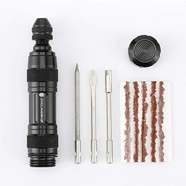 ACECYCLE Tubeless Tyre Repair Kit, Portable Bicycle Tyre Tool with 5 Rubber Bands and 3 Drill Bits