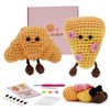 Crochet Kit, Beginner Pizza and Croissant Crochet Kit, Complete Amigurumi