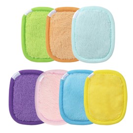 Momowin Pack of 7 Cotton Pads, Reusable Makeup Remover Pads, Washable Washcloths with Support Strip, for Daily Removal of Makeup and Face Wash