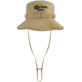 Corona Bucket Hat, Packable Travel Hat, Cotton Wide Brim Summer Cap with Adjustable Drawstring, Khaki, One Size, Khaki, One Size
