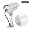 QWORK® 2 Pack Silver Dummy Security Cameras with Red Flashing