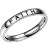 Jude Jewelers 4mm Stainless Steel Love Faith Hope Mantra Inspirational