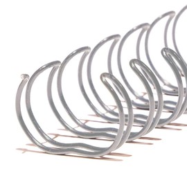 TRUBIND Twin Loop Wire Binding Spines - 3/8 inch Diameter - 11 inch Length - 3 to 1 Pitch - Silver - 60 Sheet Capacity - 100 per Box