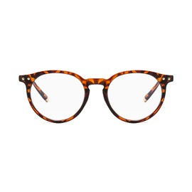 Long Keeper Classic Round Blue Light Blocking Glasses Women Men Computer Gaming Eyewear Clear Circular Glasses (Leopard Clear)