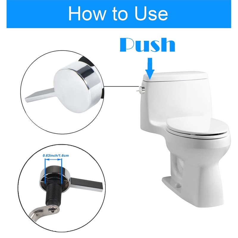 Toilet Flush Lever Handle Replacement, Universal Side Mount Toilet Tank
