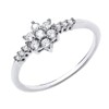 925 Sterling Silver Sparkling CZ Daisy Cluster Ring size J