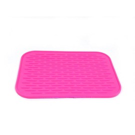 Heat Resistant Mat for Curling Irons, Hair Straightener, Flat Irons and Hair Styling Gadgets 8.5 in. X 6 in., Food Grade Silicone Mat Pad (Pink)