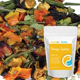 Orange Sunrise Hibiscus Herbal Fruit Tea - Caffeine Free Loose Leaf Bulk Herbs Citrus and Fruit - 5 Oz Pouch