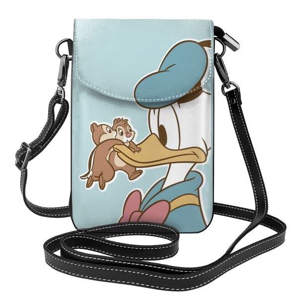 Donald Duck Smartphone Pouch, Women's, Genuine Leather, Shoulder Bag, Men's,